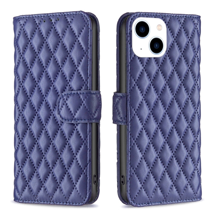 Estuche para teléfono de cuero con tapa tipo billetera Diamond Lattice