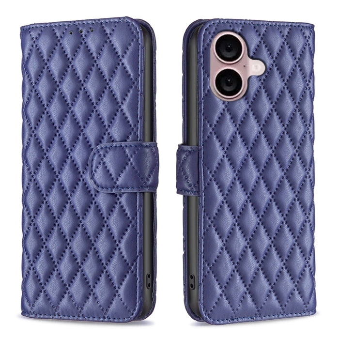 Estuche para teléfono de cuero con tapa tipo billetera Diamond Lattice