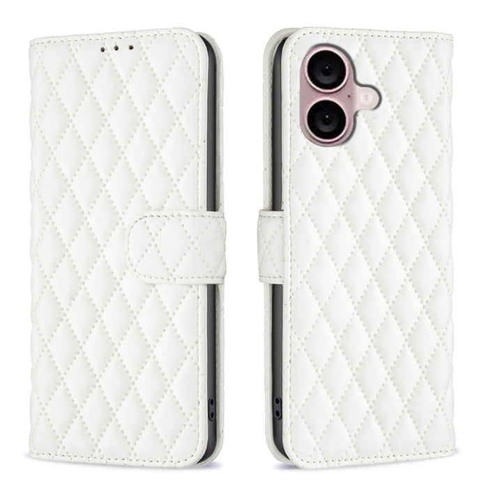 Estuche para teléfono de cuero con tapa tipo billetera Diamond Lattice