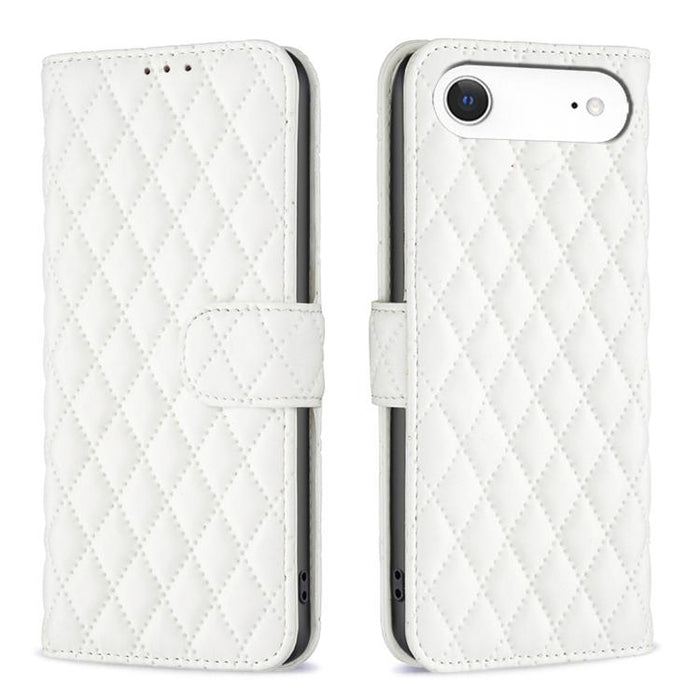 Estuche para teléfono de cuero con tapa tipo billetera Diamond Lattice