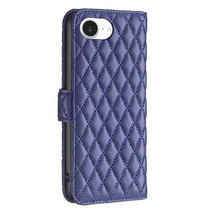 Estuche para teléfono de cuero con tapa tipo billetera Diamond Lattice