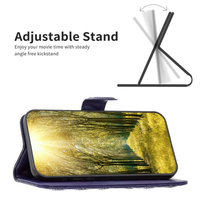 Estuche para teléfono de cuero con tapa tipo billetera Diamond Lattice