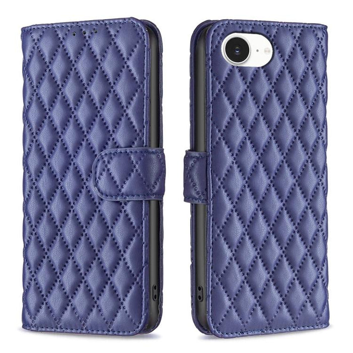 Estuche para teléfono de cuero con tapa tipo billetera Diamond Lattice