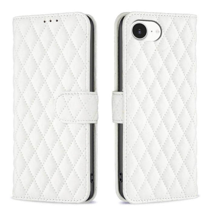 Estuche para teléfono de cuero con tapa tipo billetera Diamond Lattice