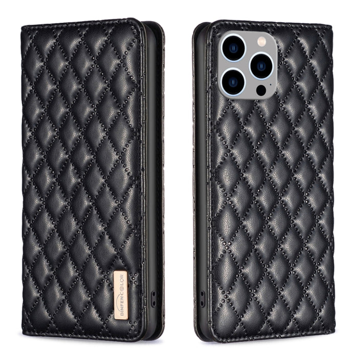 Estuche para teléfono con tapa de cuero magnético Diamond Lattice, For iPhone 18 Pro/17 Pro, For iPhone 18 Pro Max/17 Pro Max, For iPhone 17, For iPhone 17 Air, For iPhone 16 Pro Max, For iPhone 16 Pro, For iPhone 16 Plus, For iPhone 16                ...