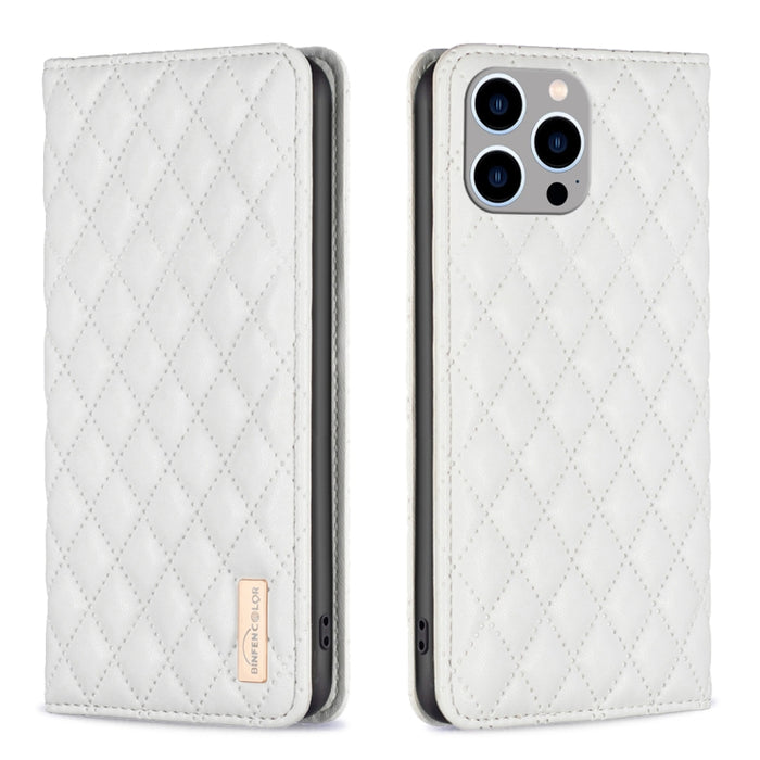 Estuche para teléfono con tapa de cuero magnético Diamond Lattice, For iPhone 18 Pro/17 Pro, For iPhone 18 Pro Max/17 Pro Max, For iPhone 17, For iPhone 17 Air, For iPhone 16 Pro Max, For iPhone 16 Pro, For iPhone 16 Plus, For iPhone 16                ...
