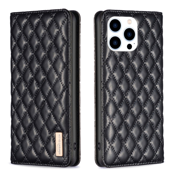 Estuche para teléfono con tapa de cuero magnético Diamond Lattice, For iPhone 18 Pro/17 Pro, For iPhone 18 Pro Max/17 Pro Max, For iPhone 17, For iPhone 17 Air, For iPhone 16 Pro Max, For iPhone 16 Pro, For iPhone 16 Plus, For iPhone 16                ...