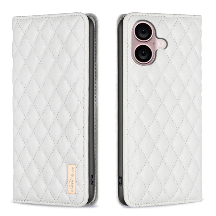 Estuche para teléfono con tapa de cuero magnético Diamond Lattice, For iPhone 18 Pro/17 Pro, For iPhone 18 Pro Max/17 Pro Max, For iPhone 17, For iPhone 17 Air, For iPhone 16 Pro Max, For iPhone 16 Pro, For iPhone 16 Plus, For iPhone 16                ...