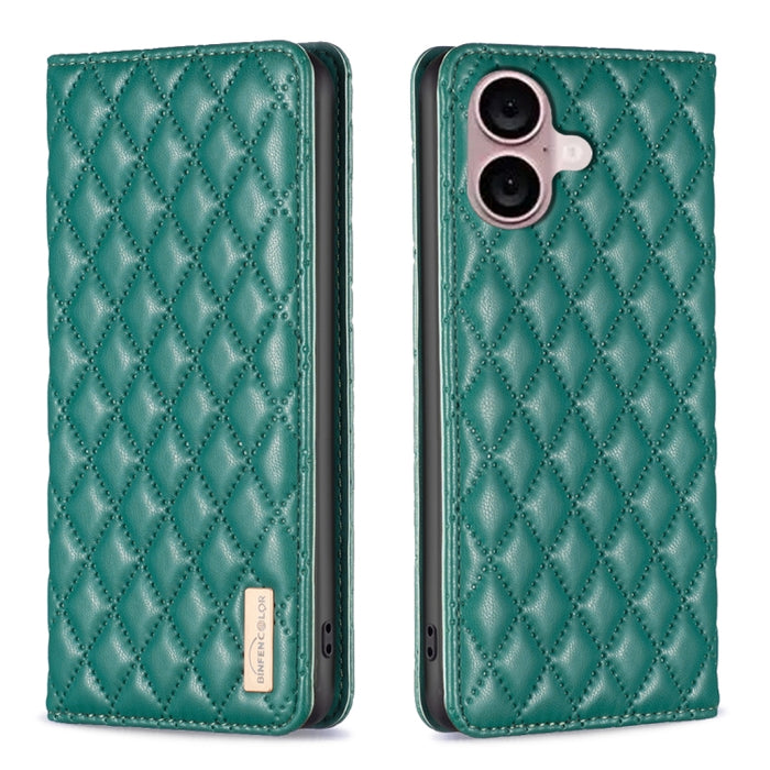 Estuche para teléfono con tapa de cuero magnético Diamond Lattice, For iPhone 18 Pro/17 Pro, For iPhone 18 Pro Max/17 Pro Max, For iPhone 17, For iPhone 17 Air, For iPhone 16 Pro Max, For iPhone 16 Pro, For iPhone 16 Plus, For iPhone 16                ...
