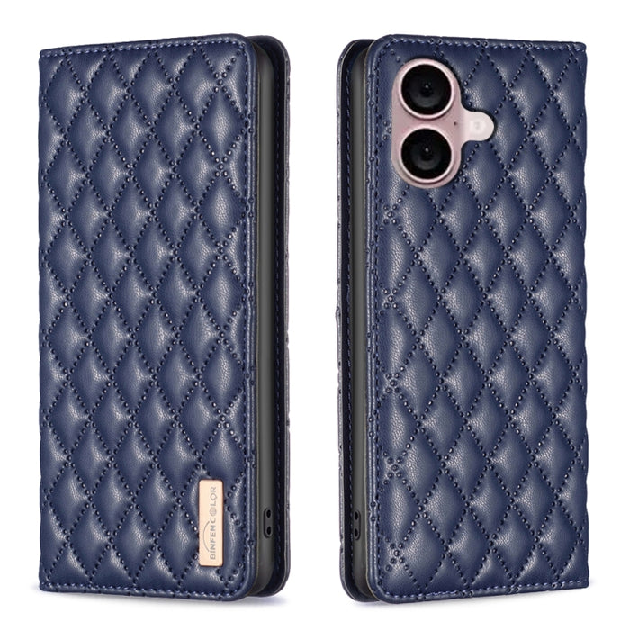 Estuche para teléfono con tapa de cuero magnético Diamond Lattice, For iPhone 18 Pro/17 Pro, For iPhone 18 Pro Max/17 Pro Max, For iPhone 17, For iPhone 17 Air, For iPhone 16 Pro Max, For iPhone 16 Pro, For iPhone 16 Plus, For iPhone 16                ...