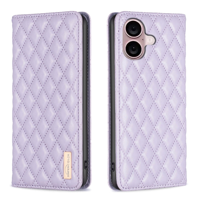 Estuche para teléfono con tapa de cuero magnético Diamond Lattice, For iPhone 18 Pro/17 Pro, For iPhone 18 Pro Max/17 Pro Max, For iPhone 17, For iPhone 17 Air, For iPhone 16 Pro Max, For iPhone 16 Pro, For iPhone 16 Plus, For iPhone 16                ...
