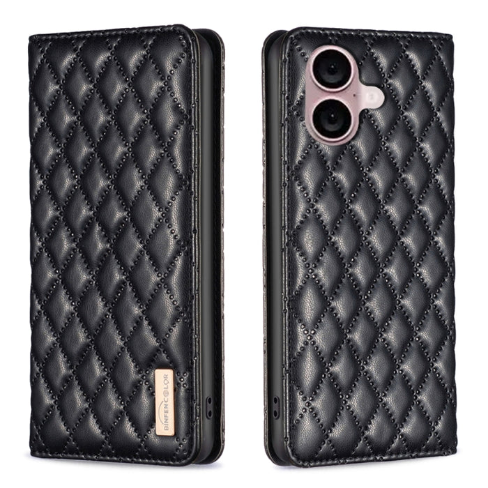 Estuche para teléfono con tapa de cuero magnético Diamond Lattice, For iPhone 18 Pro/17 Pro, For iPhone 18 Pro Max/17 Pro Max, For iPhone 17, For iPhone 17 Air, For iPhone 16 Pro Max, For iPhone 16 Pro, For iPhone 16 Plus, For iPhone 16                ...