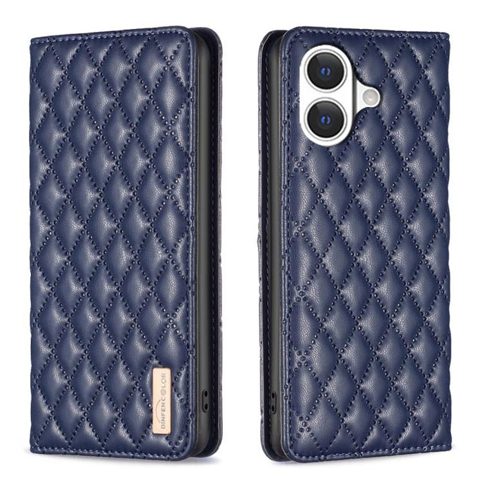 Estuche para teléfono con tapa de cuero magnético Diamond Lattice, For iPhone 18 Pro/17 Pro, For iPhone 18 Pro Max/17 Pro Max, For iPhone 17, For iPhone 17 Air, For iPhone 16 Pro Max, For iPhone 16 Pro, For iPhone 16 Plus, For iPhone 16                ...