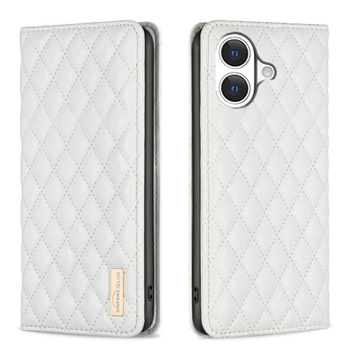 Estuche para teléfono con tapa de cuero magnético Diamond Lattice, For iPhone 18 Pro/17 Pro, For iPhone 18 Pro Max/17 Pro Max, For iPhone 17, For iPhone 17 Air, For iPhone 16 Pro Max, For iPhone 16 Pro, For iPhone 16 Plus, For iPhone 16                ...