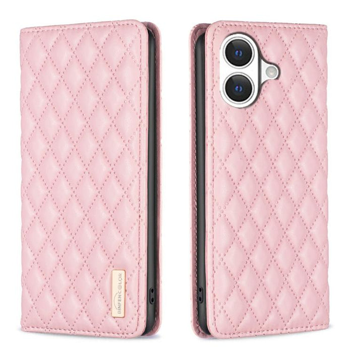 Estuche para teléfono con tapa de cuero magnético Diamond Lattice, For iPhone 18 Pro/17 Pro, For iPhone 18 Pro Max/17 Pro Max, For iPhone 17, For iPhone 17 Air, For iPhone 16 Pro Max, For iPhone 16 Pro, For iPhone 16 Plus, For iPhone 16                ...