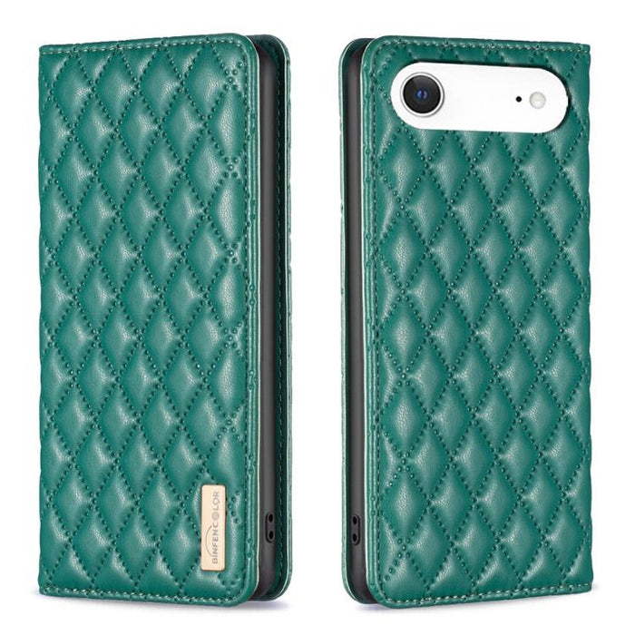 Estuche para teléfono con tapa de cuero magnético Diamond Lattice, For iPhone 18 Pro/17 Pro, For iPhone 18 Pro Max/17 Pro Max, For iPhone 17, For iPhone 17 Air, For iPhone 16 Pro Max, For iPhone 16 Pro, For iPhone 16 Plus, For iPhone 16                ...