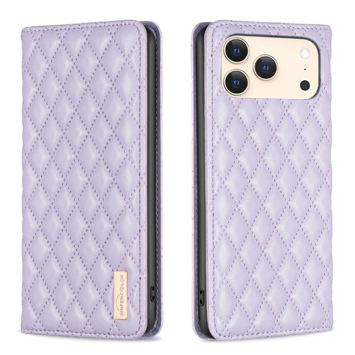 Estuche para teléfono con tapa de cuero magnético Diamond Lattice, For iPhone 18 Pro/17 Pro, For iPhone 18 Pro Max/17 Pro Max, For iPhone 17, For iPhone 17 Air, For iPhone 16 Pro Max, For iPhone 16 Pro, For iPhone 16 Plus, For iPhone 16                ...
