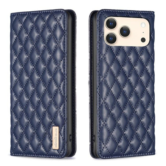 Estuche para teléfono con tapa de cuero magnético Diamond Lattice, For iPhone 18 Pro/17 Pro, For iPhone 18 Pro Max/17 Pro Max, For iPhone 17, For iPhone 17 Air, For iPhone 16 Pro Max, For iPhone 16 Pro, For iPhone 16 Plus, For iPhone 16                ...
