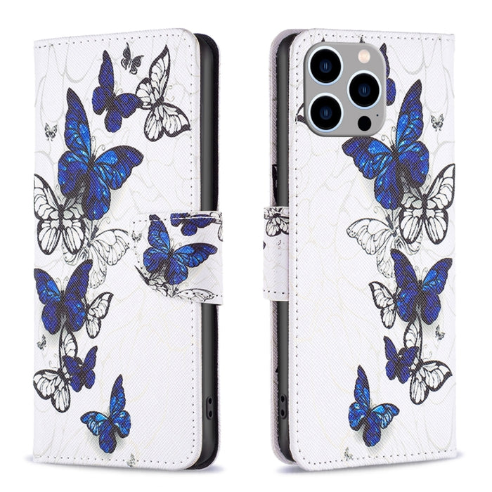 Estuche para teléfono con tapa de cuero con patrón de dibujo coloreado