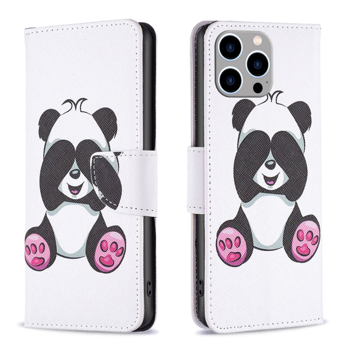 Estuche para teléfono con tapa de cuero con patrón de dibujo coloreado