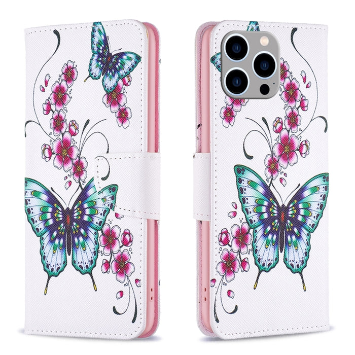 Estuche para teléfono con tapa de cuero con patrón de dibujo coloreado