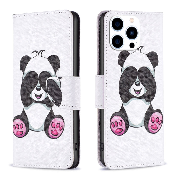 Estuche para teléfono con tapa de cuero con patrón de dibujo coloreado
