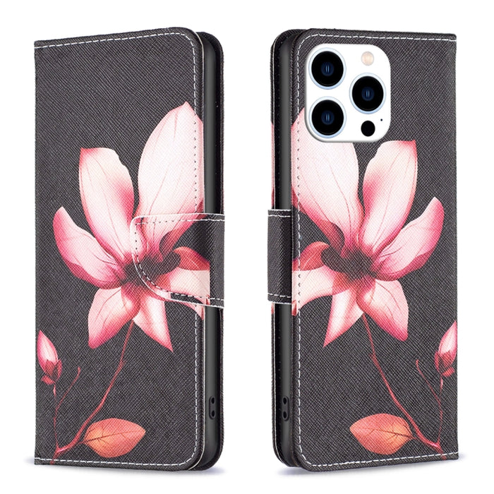 Estuche para teléfono con tapa de cuero con patrón de dibujo coloreado