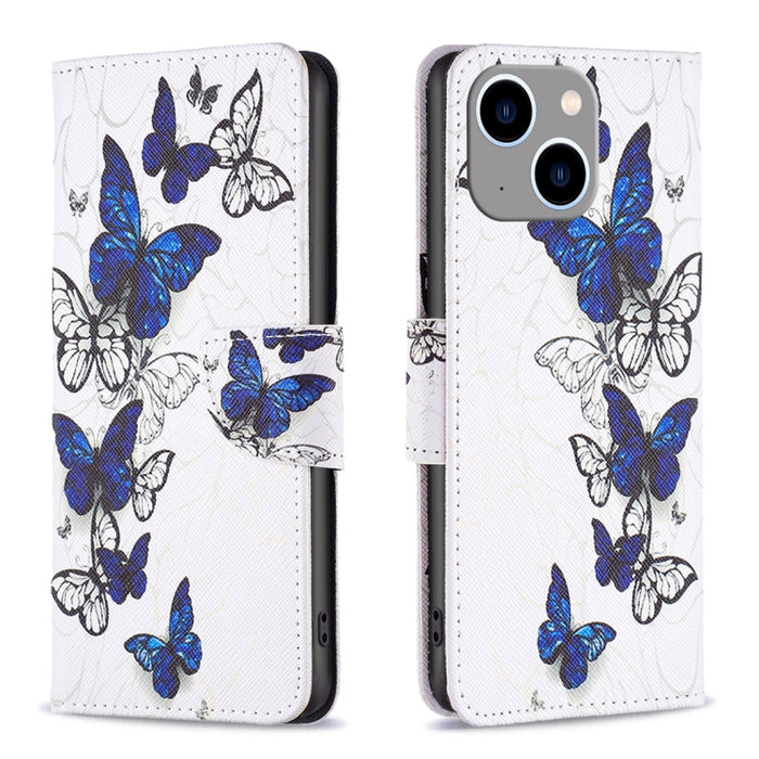 Estuche para teléfono con tapa de cuero con patrón de dibujo coloreado