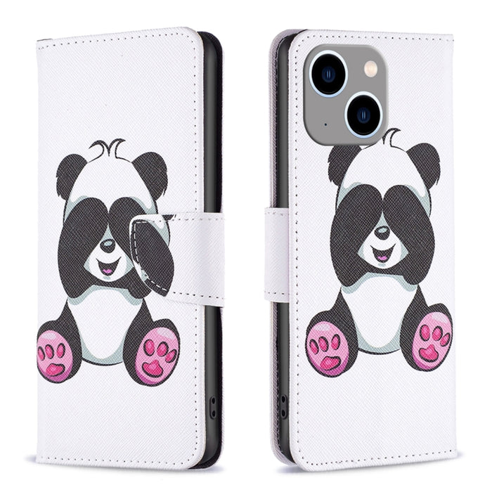 Estuche para teléfono con tapa de cuero con patrón de dibujo coloreado