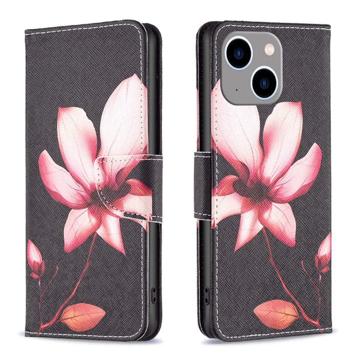 Estuche para teléfono con tapa de cuero con patrón de dibujo coloreado