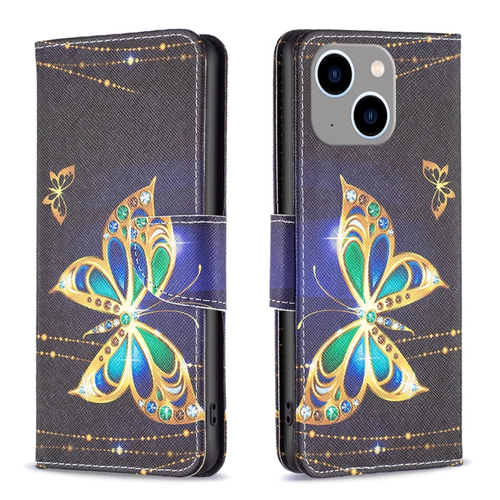 Estuche para teléfono con tapa de cuero con patrón de dibujo coloreado