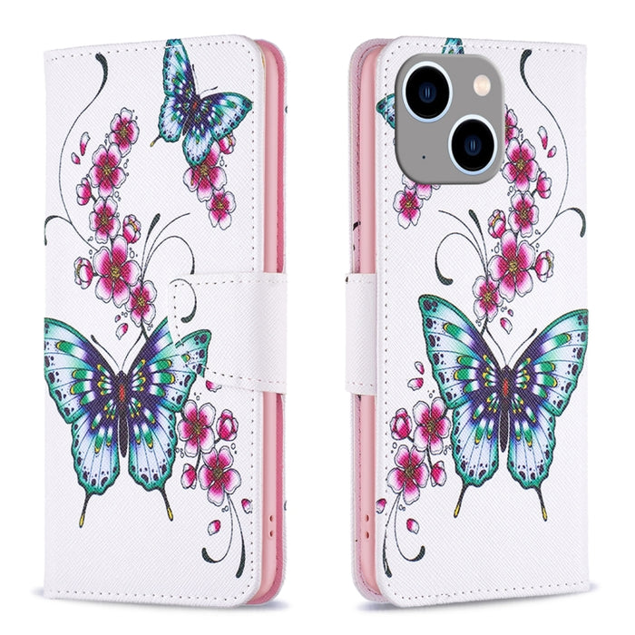 Estuche para teléfono con tapa de cuero con patrón de dibujo coloreado