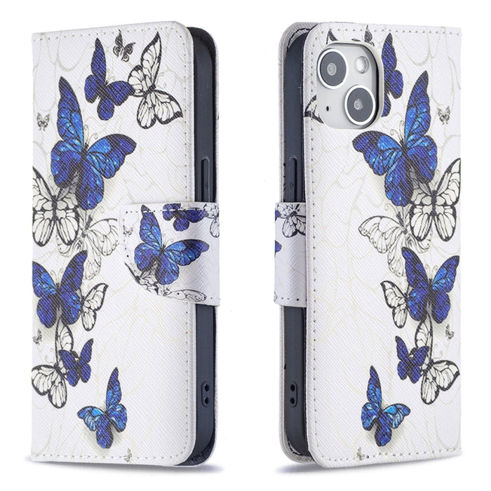 Estuche para teléfono con tapa de cuero con patrón de dibujo coloreado