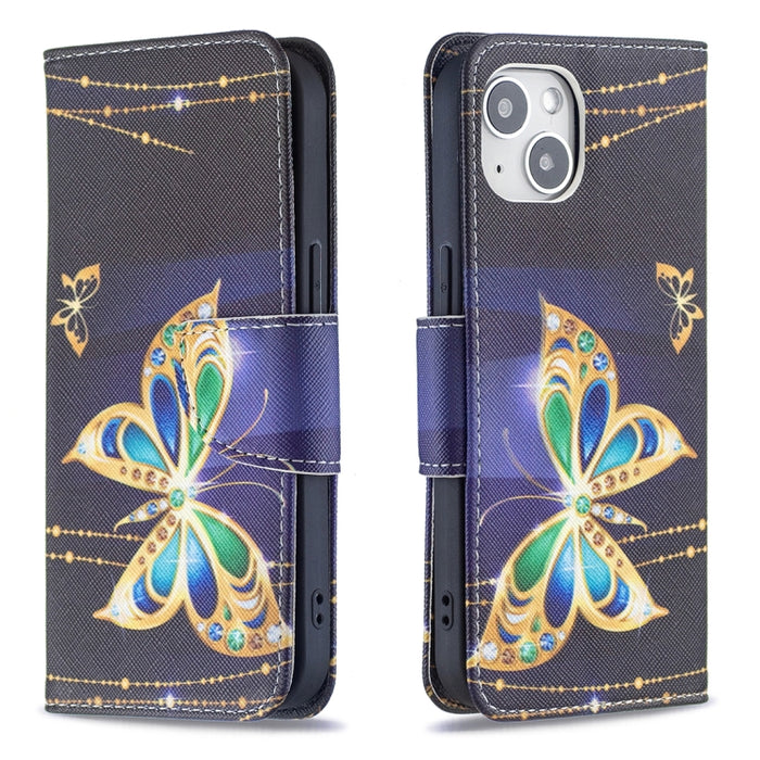 Estuche para teléfono con tapa de cuero con patrón de dibujo coloreado