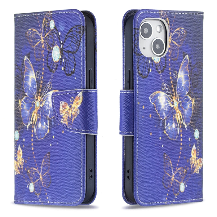 Estuche para teléfono con tapa de cuero con patrón de dibujo coloreado
