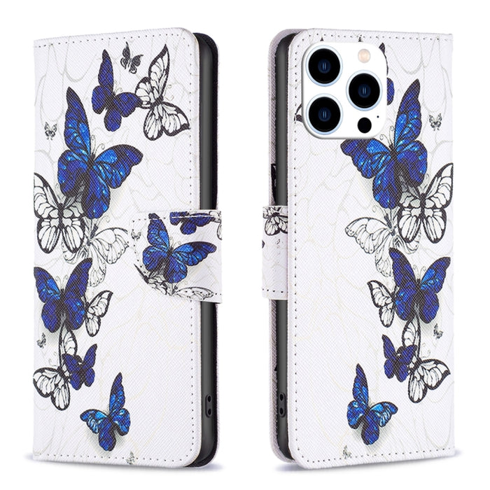 Estuche para teléfono con tapa de cuero con patrón de dibujo coloreado