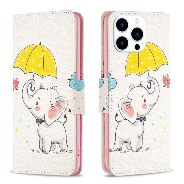Estuche para teléfono con tapa de cuero con patrón de dibujo coloreado