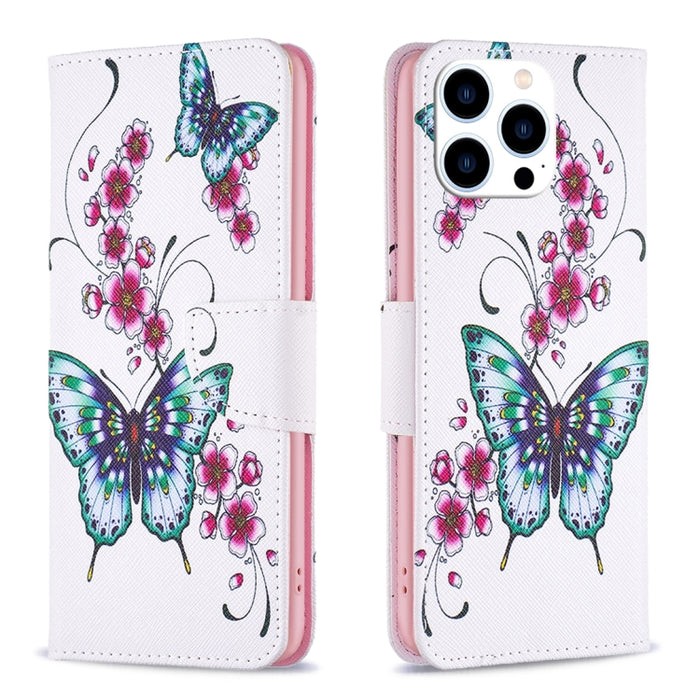 Estuche para teléfono con tapa de cuero con patrón de dibujo coloreado