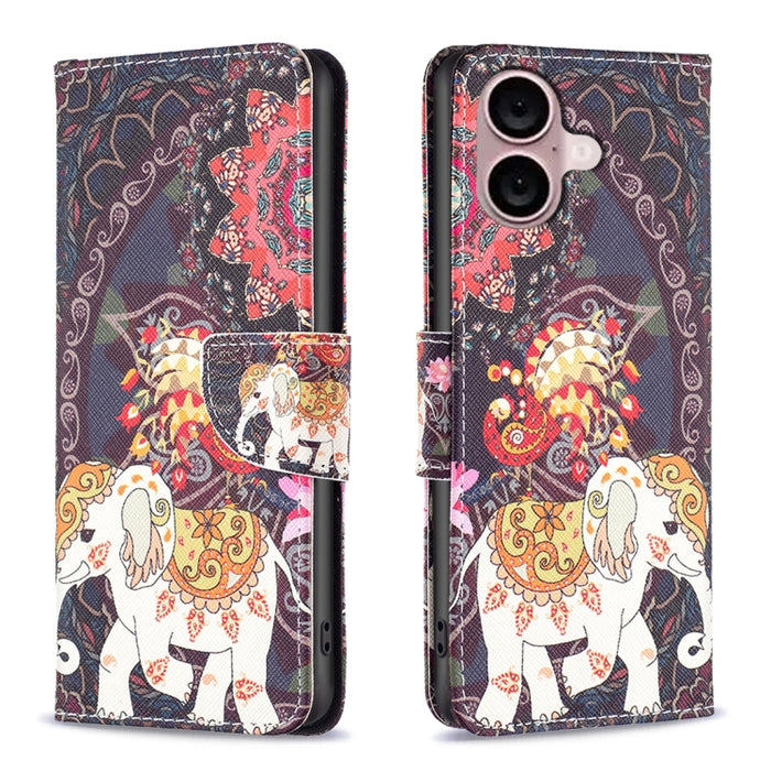 Estuche para teléfono con tapa de cuero con patrón de dibujo coloreado