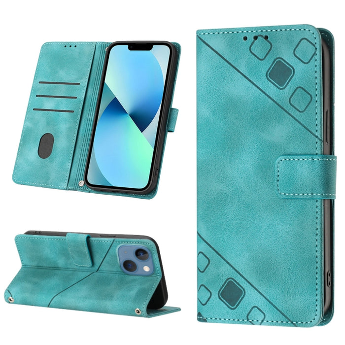 Estuche para teléfono de cuero en relieve con tacto de piel