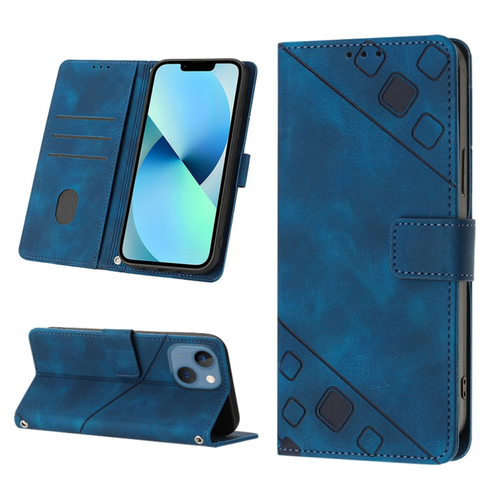 Estuche para teléfono de cuero en relieve con tacto de piel