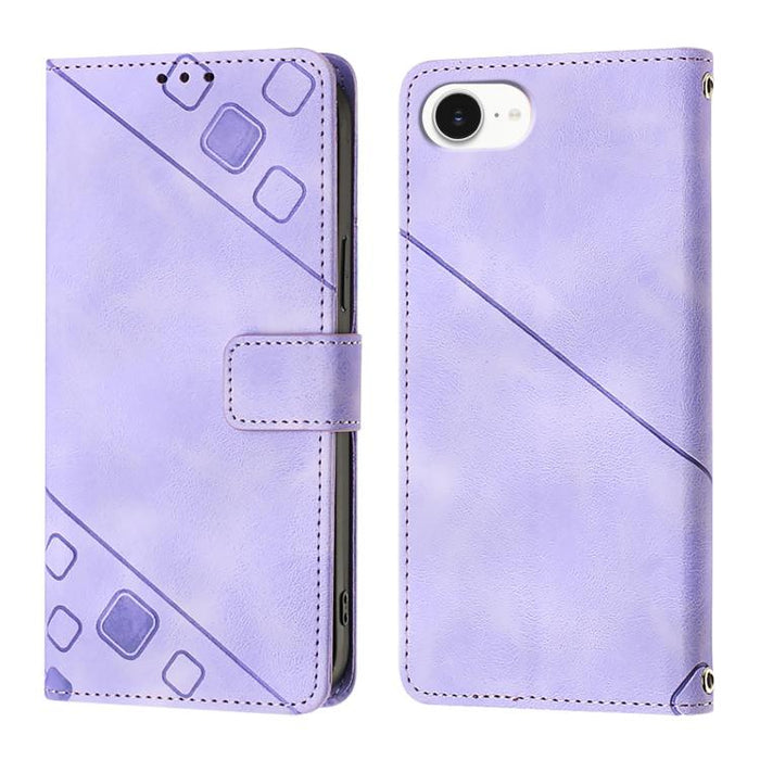 Estuche para teléfono de cuero en relieve con tacto de piel