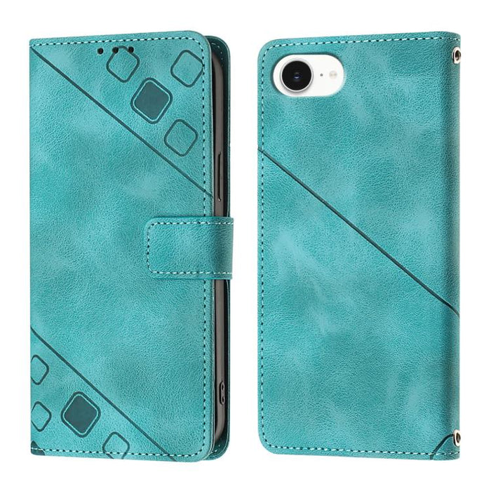 Estuche para teléfono de cuero en relieve con tacto de piel