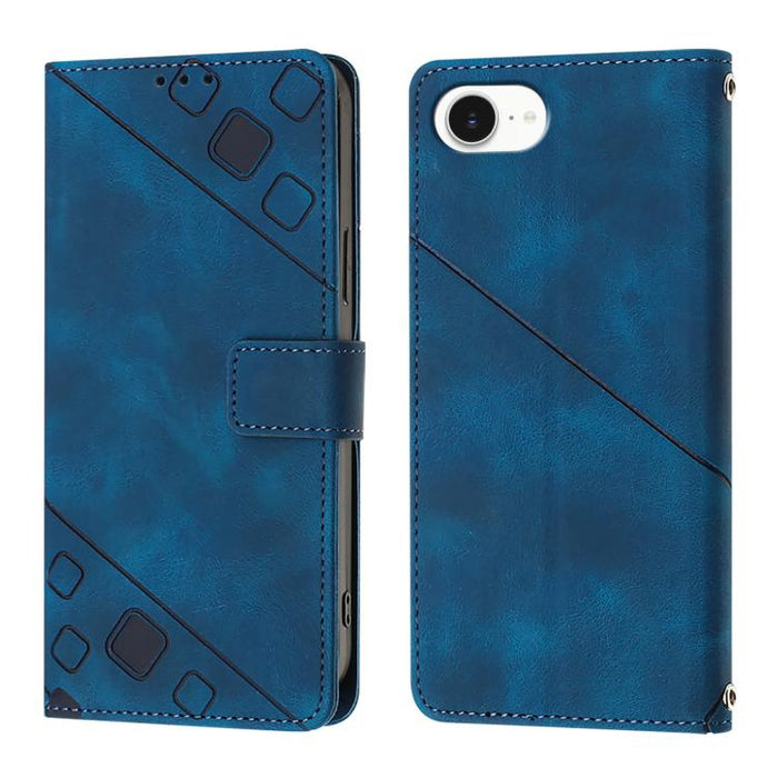 Estuche para teléfono de cuero en relieve con tacto de piel