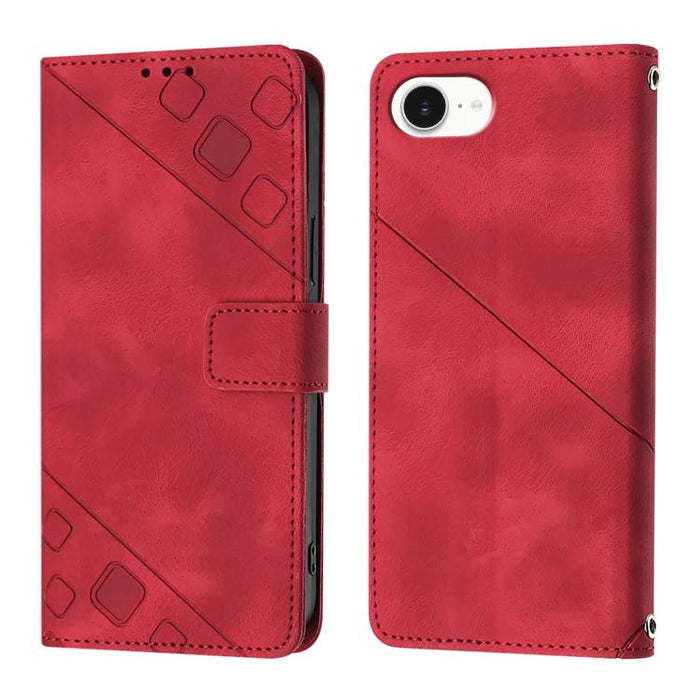 Estuche para teléfono de cuero en relieve con tacto de piel