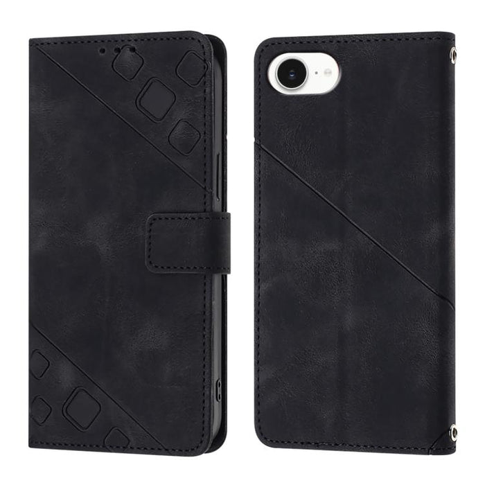 Estuche para teléfono de cuero en relieve con tacto de piel