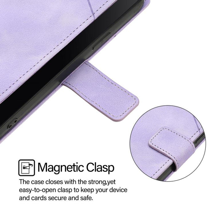 Estuche para teléfono de cuero en relieve con tacto de piel