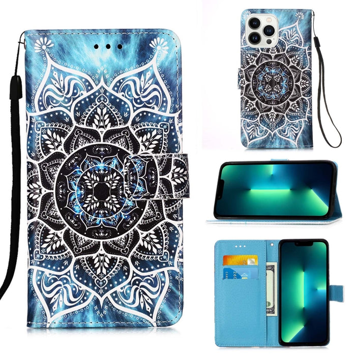 Estuche para teléfono de cuero de tejido liso con patrón de dibujo coloreado
