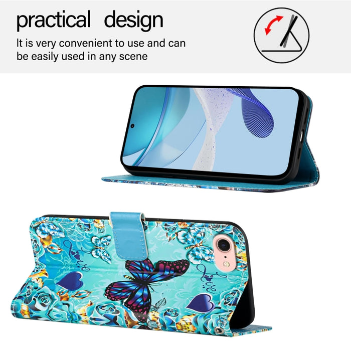 Estuche para teléfono de cuero de tejido liso con patrón de dibujo coloreado