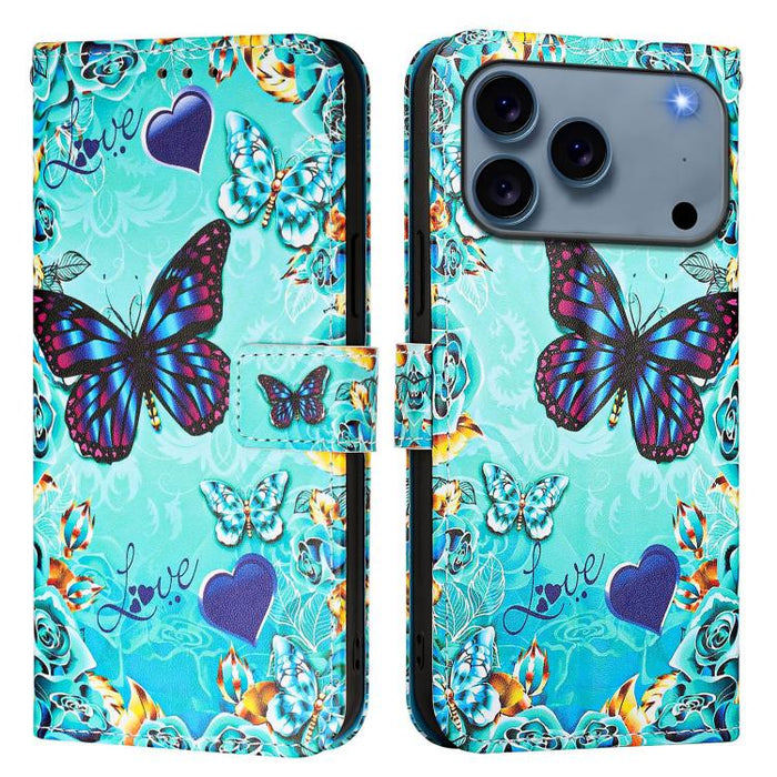 Estuche para teléfono de cuero de tejido liso con patrón de dibujo coloreado